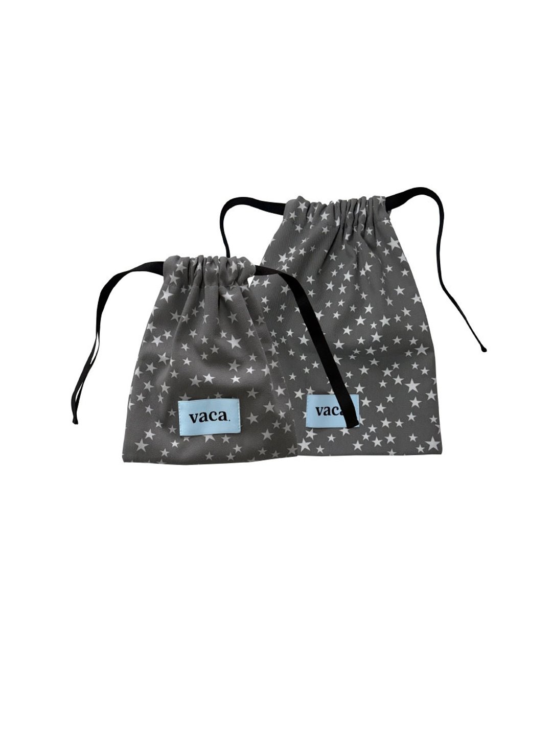 STAR STRING POUCH (GREY)_M 尺寸 - 化妆包/杂物包 - 棉 灰色