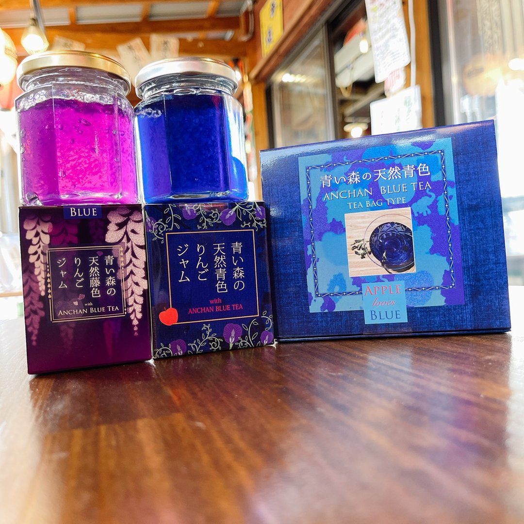 Two-color apple jam and tea blue set - 果酱/抹酱 - 新鲜食材 蓝色