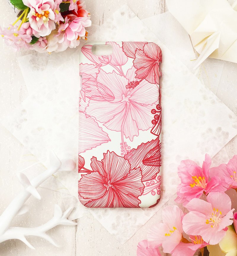 桑槿纹-绽红iPhone原创手机壳/保护套 - 手机壳/手机套 - 塑料 粉红色