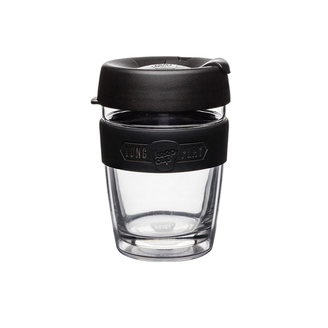 澳洲 KeepCup 双层隔热杯/咖啡杯/环保杯/手拿杯 M - 黑色幽默 - 咖啡杯/马克杯 - 玻璃 黑色