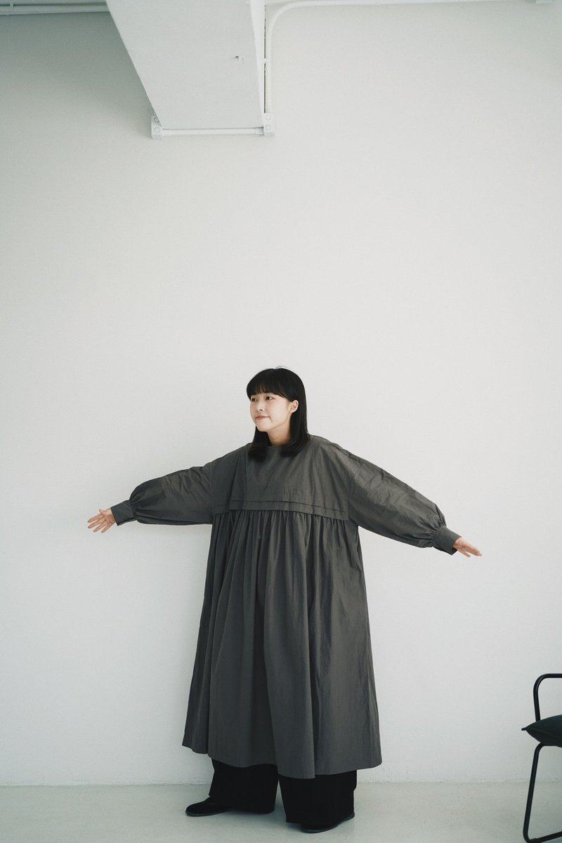 Two layer op-灰 - 洋装/连衣裙 - 棉．麻 灰色