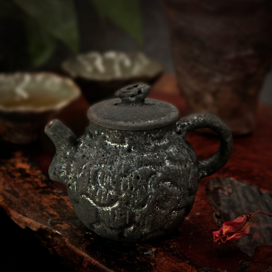 铁定系列 | 正把茶壶 - 柴烧 仿古 仿铁 陈金旺老师手作 - 茶具/茶杯 - 陶 黑色