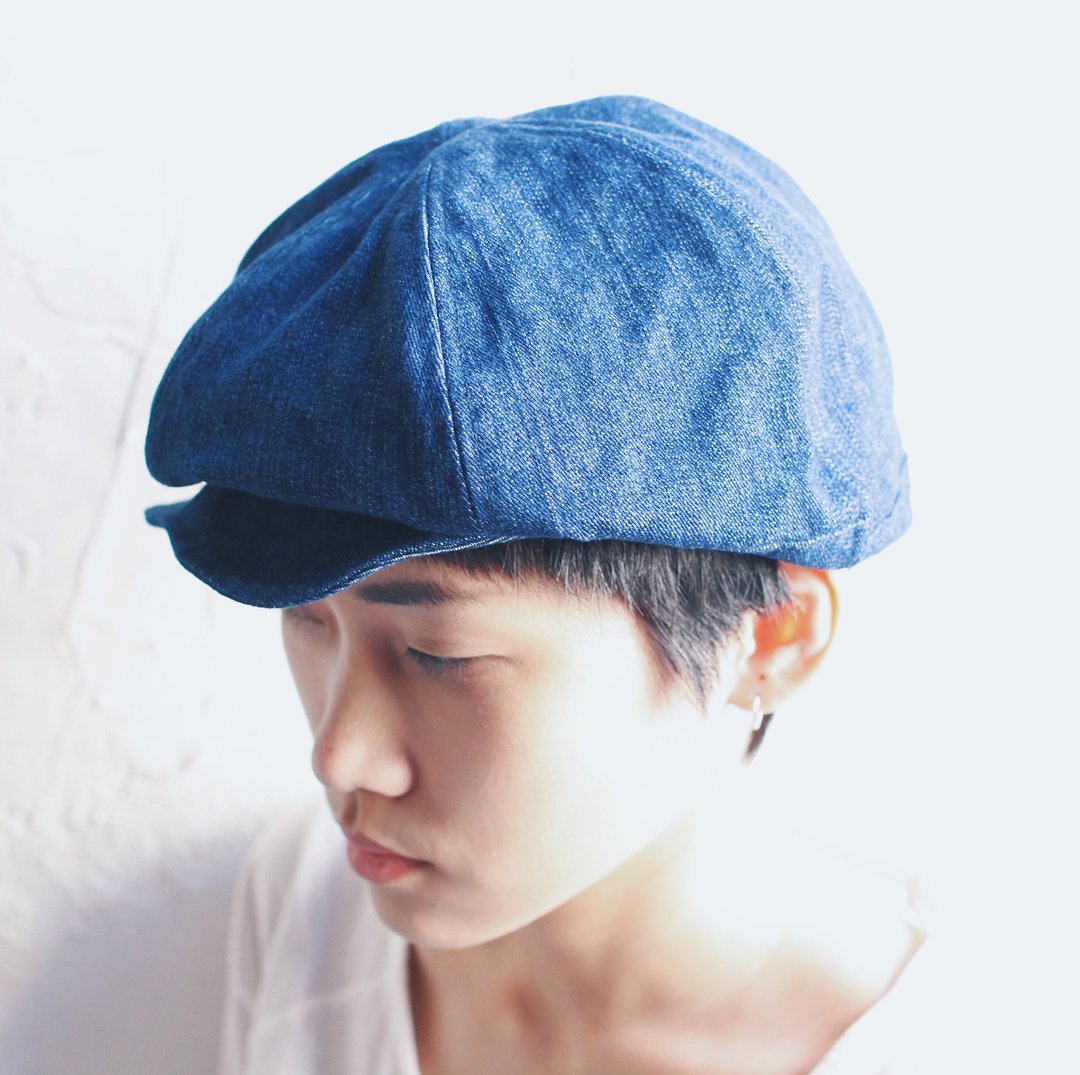 Omake Omabow Mushroom Cap/ 浅丹宁 - 帽子 - 棉 蓝色
