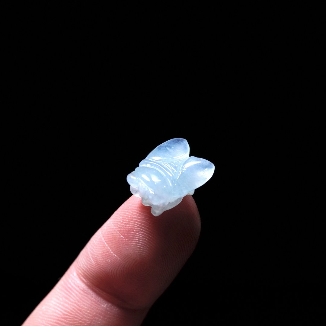 【常赢】冰种翡翠巧雕苍蝇 | 天然缅甸玉翡翠A货 | 送礼 - 金工/饰品 - 玉石 透明