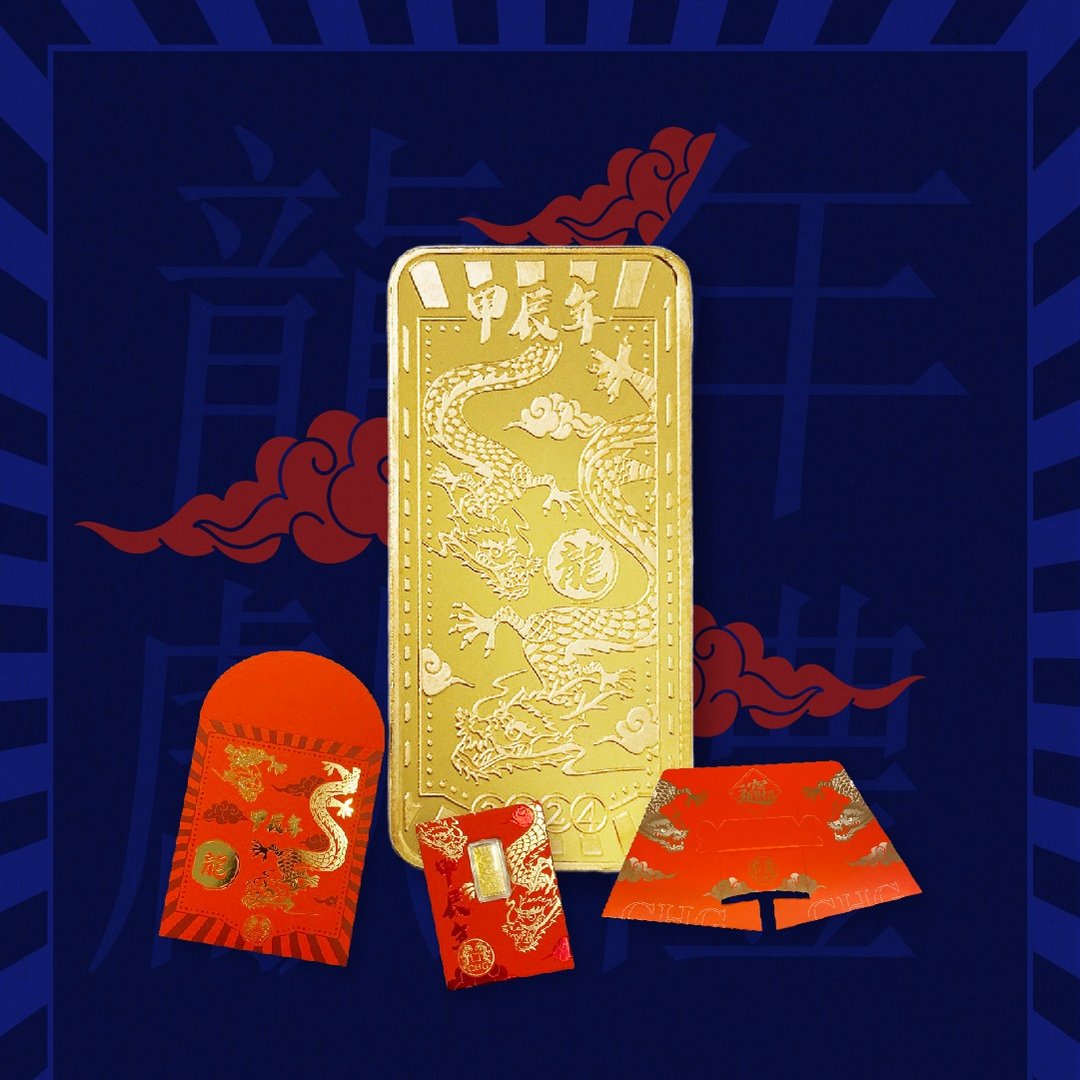 【送礼首选】黄金金条1钱 - 纯金9999 - 龙年金条三福开运礼组 - 其他 - 贵金属 金色