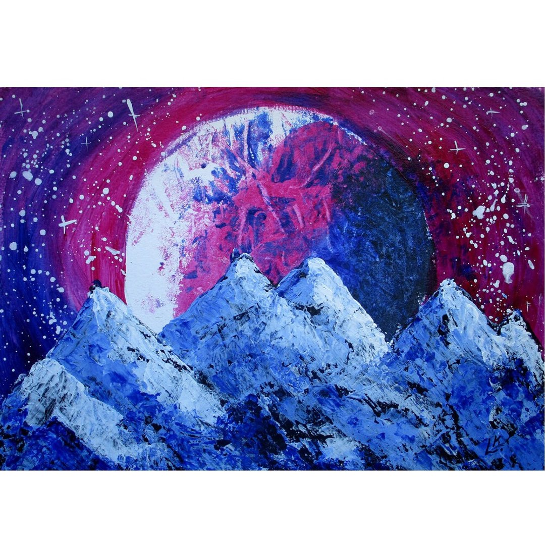 Printable Digital Art JPG Downloadable Space Art Planet Celestial  Mountain - 电子手绘真人画像/绘画/插画 - 其他材质 