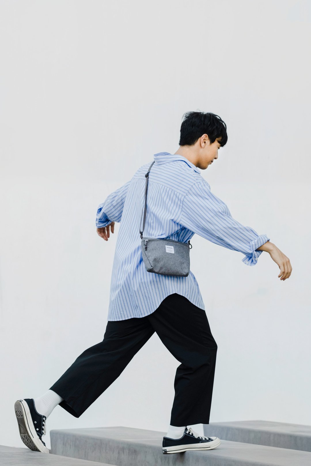 hellolulu| 日常小斜背包 | CANA  (圆石灰) - 侧背包/斜挎包 - 聚酯纤维 灰色