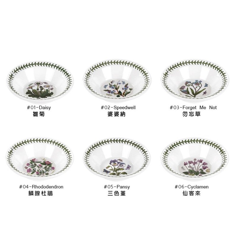 Botanic Garden 经典植物园系列-15cm麦片碗(6入套组) - 碗 - 瓷 白色