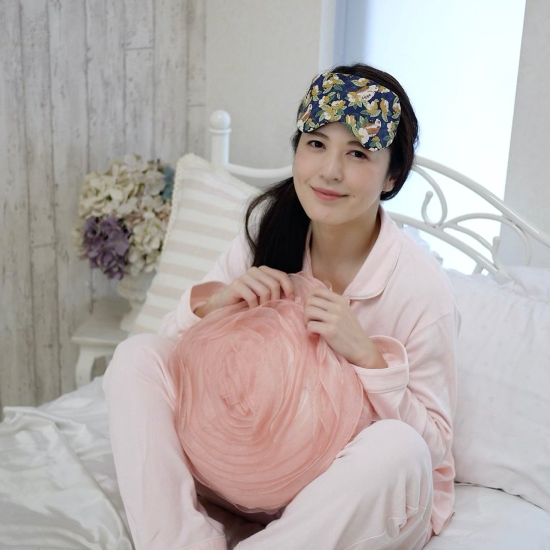 【10周年感恩特卖】日本眼罩 Camellia Birds|有附收纳袋 - 眼罩 - 棉 绿色