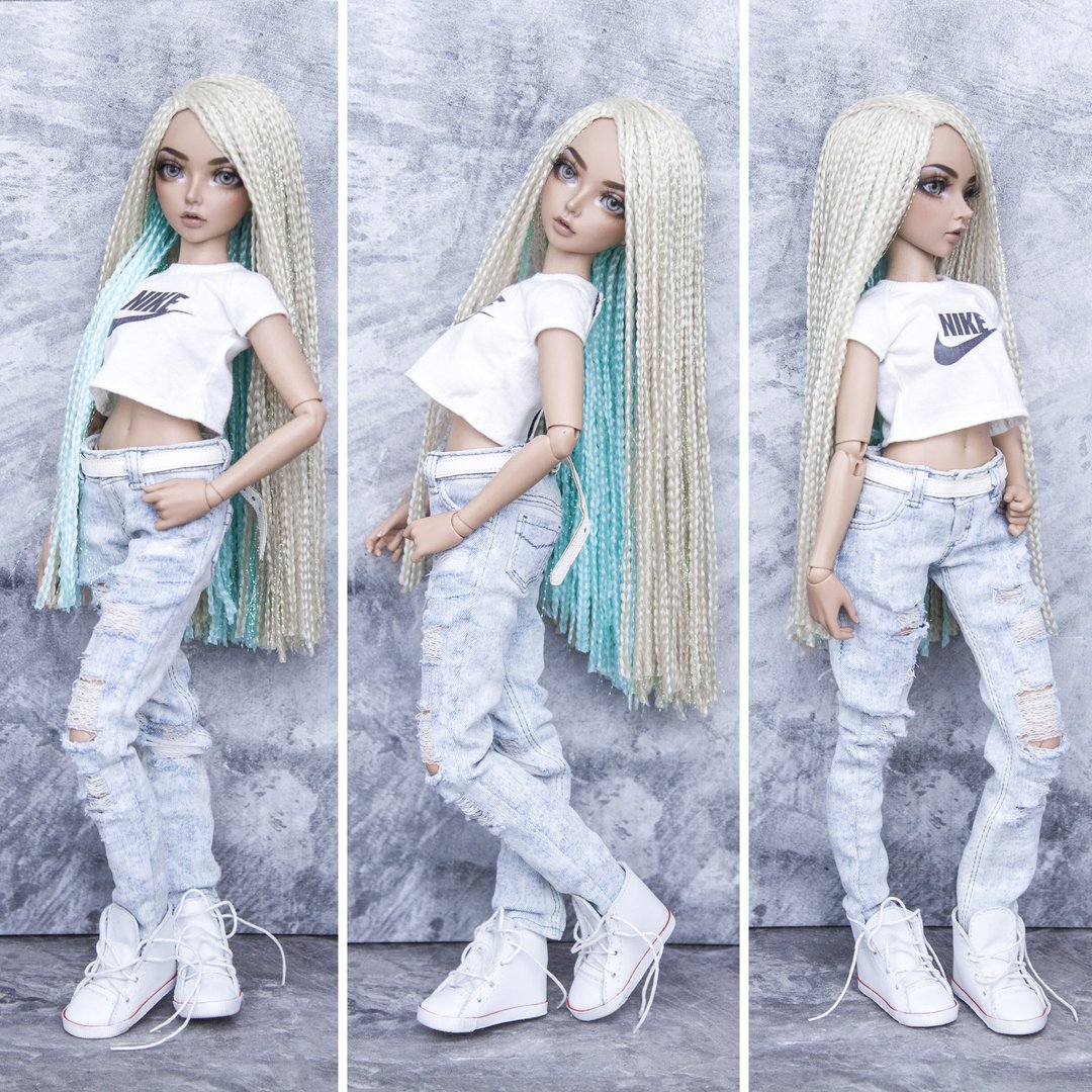 1/4 Minifee ZiZi wig, for head 6-7, whirlpool color - blond+minty - 玩具/玩偶 - 其他材质 多色