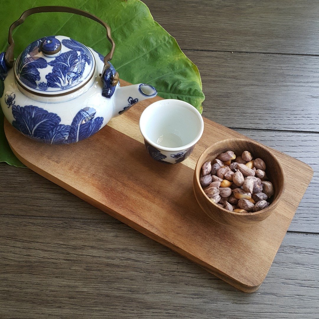 Acacia wood serving tray+  acacia mini bowl 1 pc ,desserts, snacks, cookie ,tea - 盘子/餐盘/盘架 - 木头 咖啡色