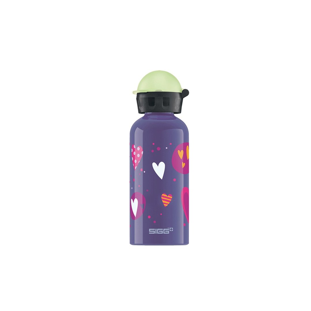 瑞士百年SIGG儿童冷水壶/防漏水壶 400ml - 爱心 (夜光) - 水瓶/水壶 - 其他金属 多色