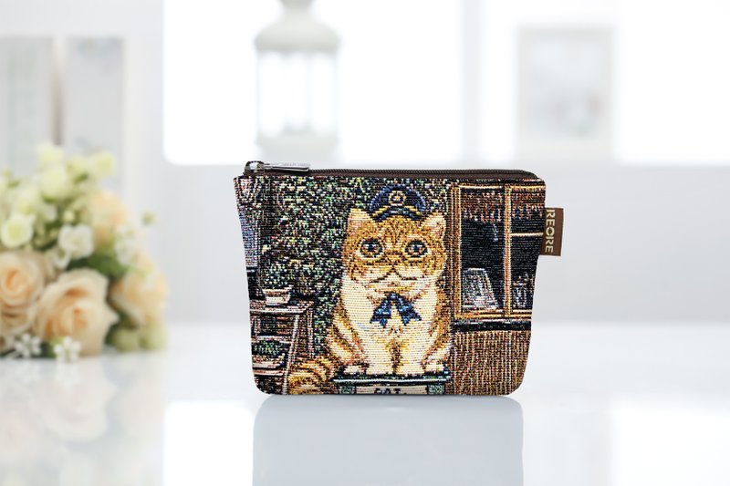 圣诞限定 包邮  中零钱包 防泼水 平织缇花  咖啡猫店长 - 零钱包 - 防水材质 