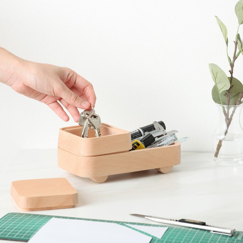 Pana Objects 叠叠小木车-收纳盘 - 收纳用品 - 木头 咖啡色