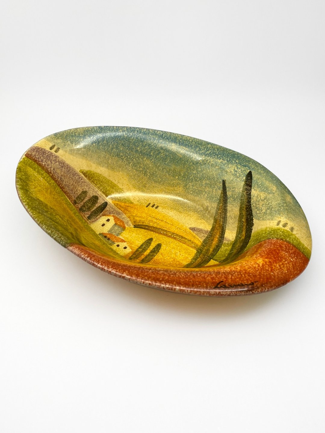 意大利手工陶-ST 晚霞 餐碗 25x17cm - 碗 - 陶 橘色