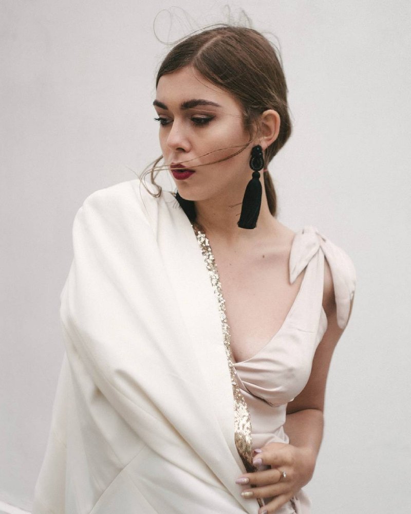 Earrings Tassel earrings in black color Christmas Gift Wrapping - 耳环/耳夹 - 其他材质 黑色