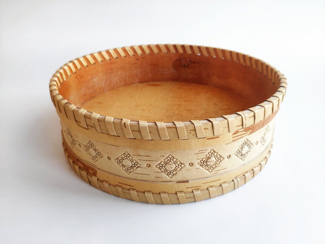 Birch bark basket - 调味罐/酱料瓶 - 木头 