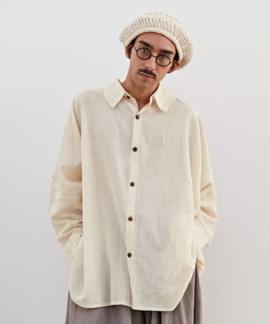 【热门预购】尼泊尔棉质简约恣意慵懒中性衬衫(2色) NWW-5114 - 男装衬衫 - 其他材质 多色