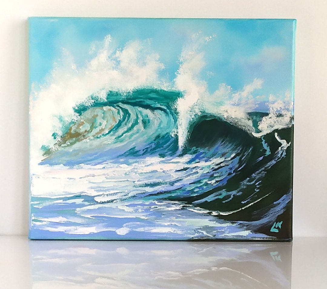 大波浪油画 海景艺术 海浪画 风景画 - 海报/装饰画/版画 - 棉 