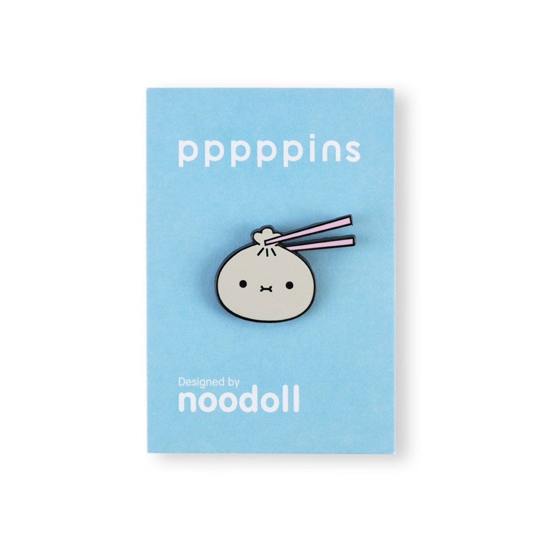 筷子米宝包娃娃珐琅别针 Ricebao Chopstick 文创文青徽章 包包 - 胸针 - 其他金属 白色
