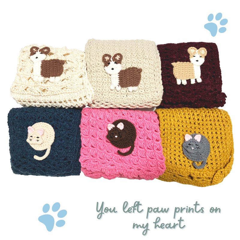 农场动物系列围巾套装，手工围巾 - 丝巾 - 其他材质 卡其色