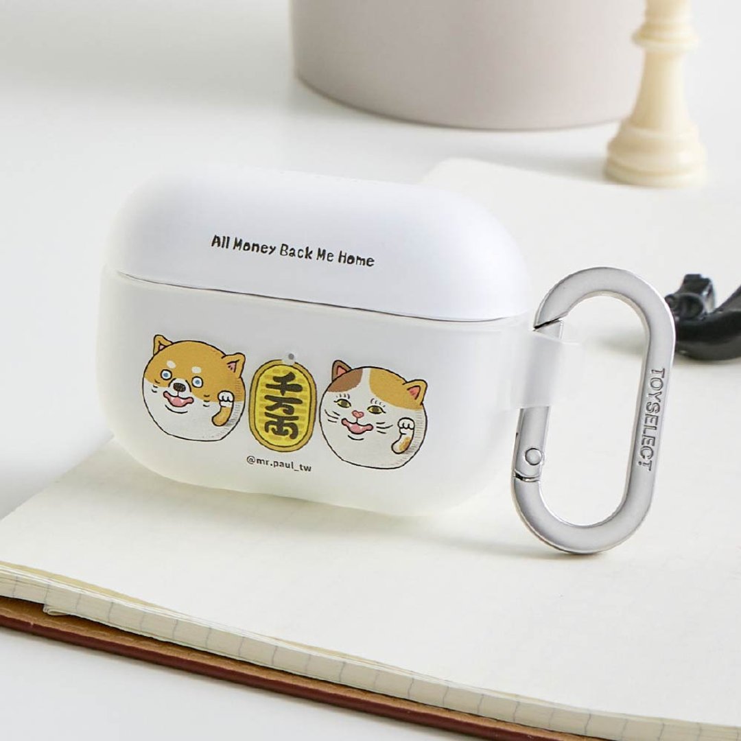 保罗先生 猫派狗派招财滚滚来强悍防摔 AirPods 保护套 - 耳机收纳 - 塑料 多色
