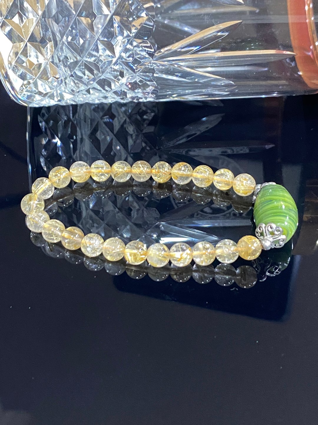 金发晶钛金古琉璃手串 - 手链/手环 - 水晶 金色