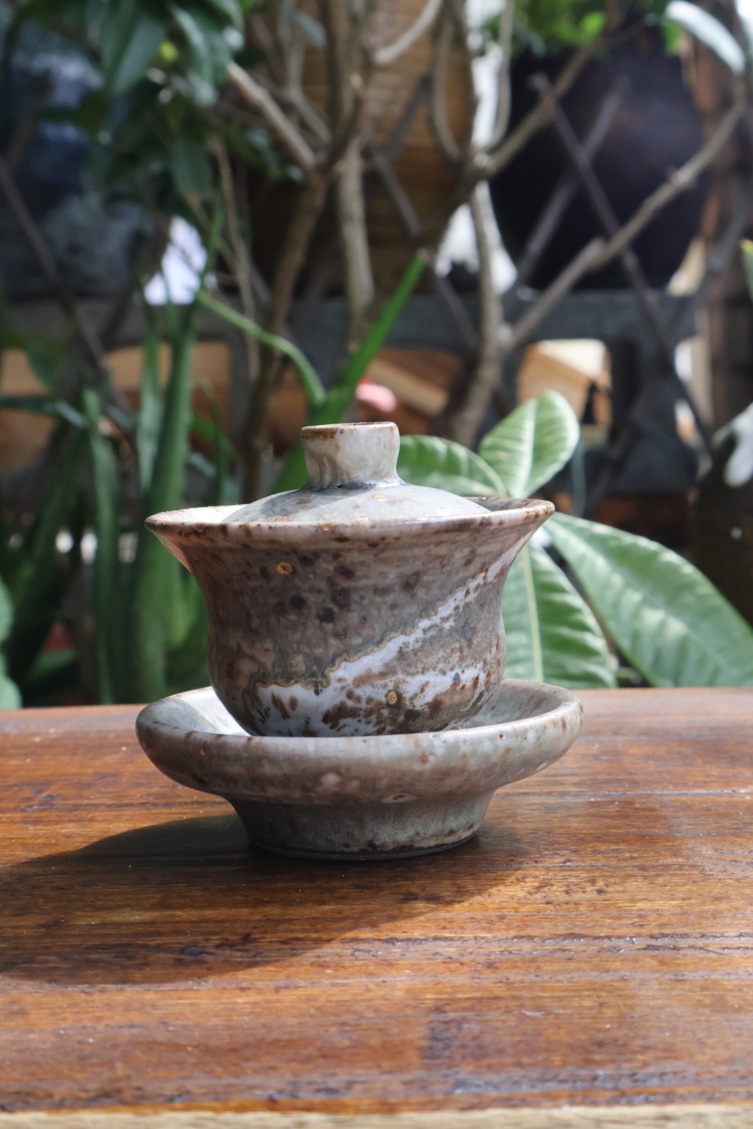 草木灰盖碗杯-台湾国际金壶奖-余华宇老师手作 - 茶具/茶杯 - 陶 绿色