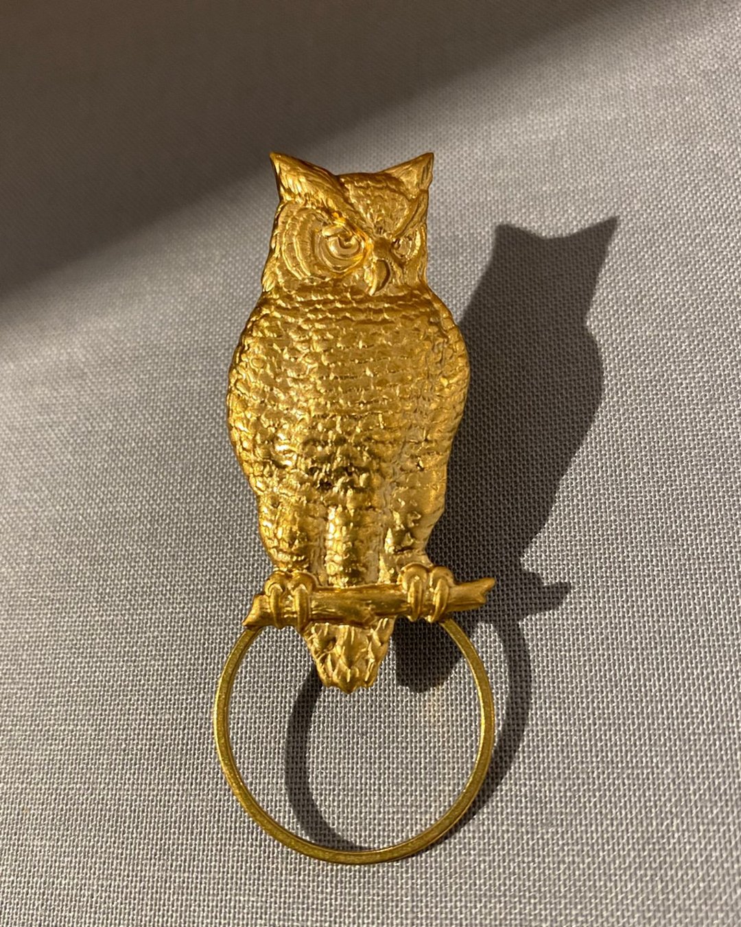 古典酷鸮猫头鹰 - 胸针眼镜挂 - 胸针 - 其他金属 金色