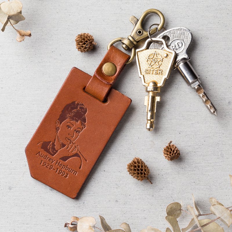 鼓励文字/名人语录/钥匙圈/1-8 - 钥匙链/钥匙包 - 真皮 咖啡色