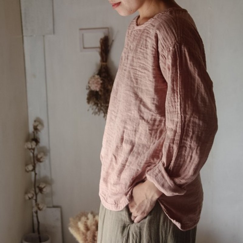 Pinkoi 代购 - 凉风-铃风-【樱桃灰】/双层纱布/植染 - 女装上衣 - 棉．麻 