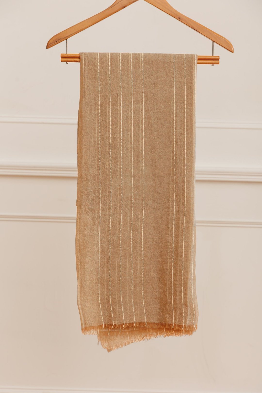 CASHMERE 精薄超高支纱喀什米尔披肩 | CAMEL WHITE | - 围巾/披肩 - 羊毛 橘色