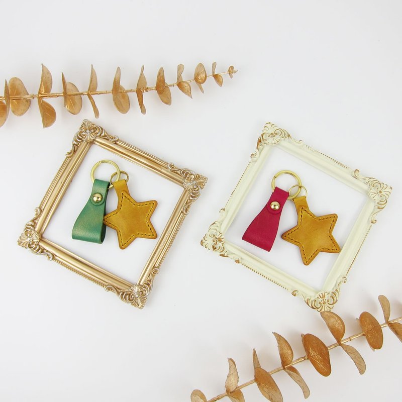 【圣诞节】温暖圣诞星愿 / 手作真皮钥匙圈 - 钥匙链/钥匙包 - 真皮 多色