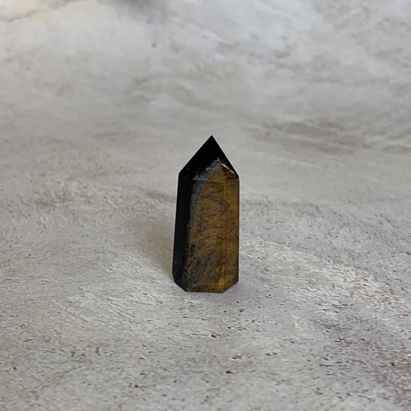 水晶柱- 黄虎眼石 萤石 紫水晶 办公室疗愈微景观摆饰 一物一图 - 摆饰 - 宝石 多色