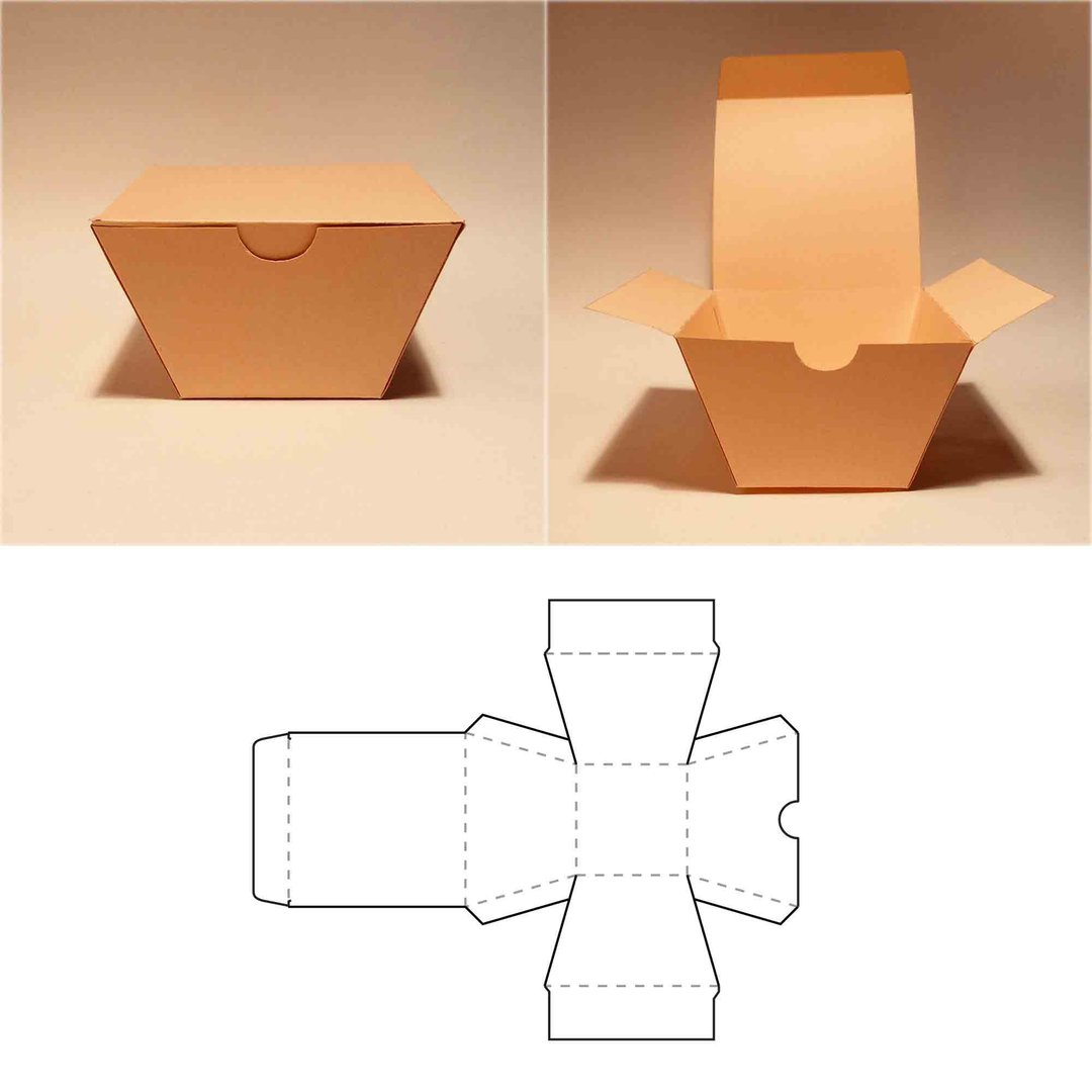 French fries box template, french fry box, chips box, chip box, popcorn box, PDF - 图文模板设计 - 其他材质 