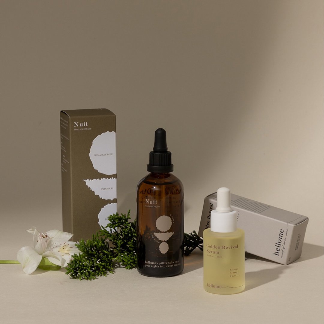 Q弹肌滋润舒缓组-精萃油30ml+身体油100ml - 旅行套装 - 玻璃 多色