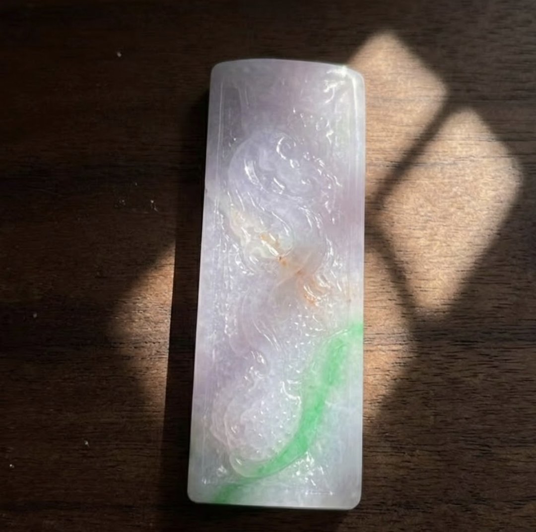 春带彩翡翠凤牌 | 天然缅甸A货翡翠 | 送礼 - 吊饰 - 玉石 多色