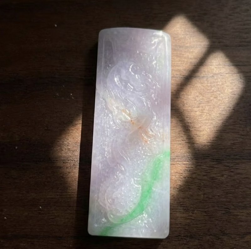 春带彩翡翠凤牌 | 天然缅甸A货翡翠 | 送礼 - 吊饰 - 玉石 多色