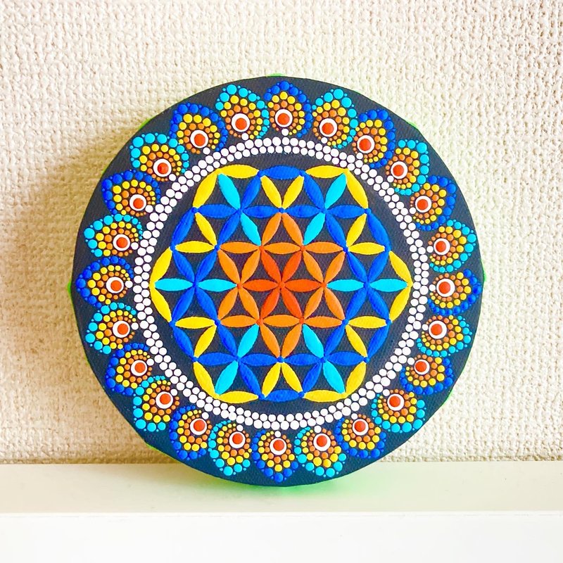 Hexagon Six-Pointed Star Dot Mandala 15cm - 海报/装饰画/版画 - 棉．麻 多色