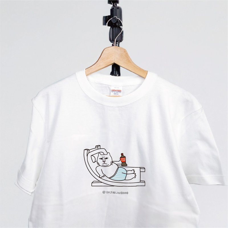 肥宅猫 T-shirt | 肥宅快乐水 | 手绘插画 | 绢印 | A046 - 女装 T 恤 - 棉．麻 多色