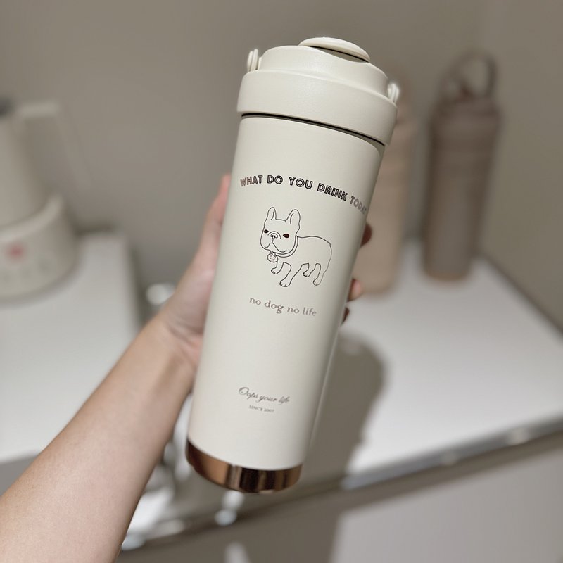 通过SGS检验 法斗胖丁手提随行杯750ml 304不锈钢陶瓷内胆 - 保温瓶/保温杯 - 不锈钢 白色