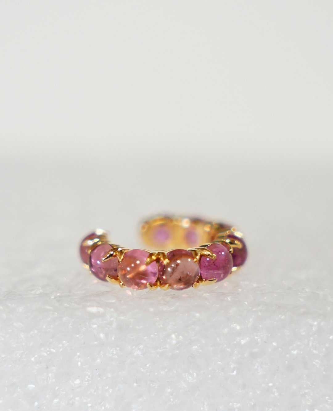 SV Tourmaline eternity earcuff 碧玺永恒耳扣 - 耳环/耳夹 - 其他金属 粉红色