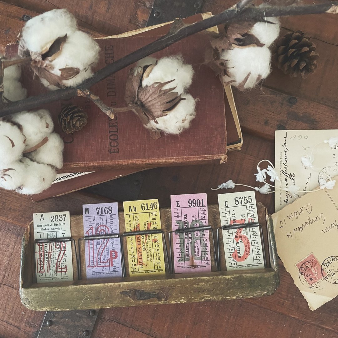 英国古董车票架 最后数量 - 名片架/名片座 - 真皮 