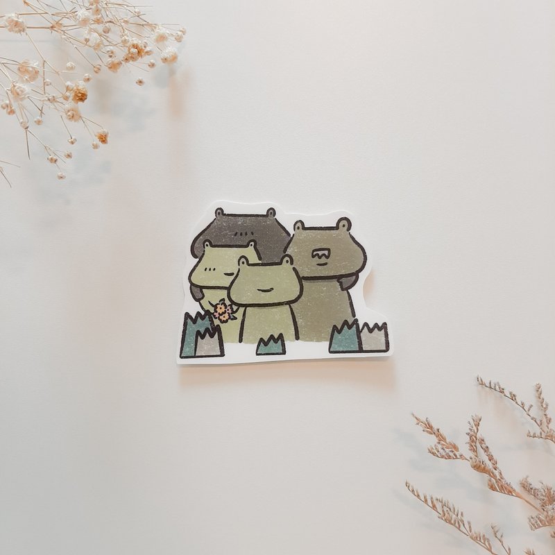 防水贴纸－青蛙一家呱 (大) - 贴纸 - 纸 绿色