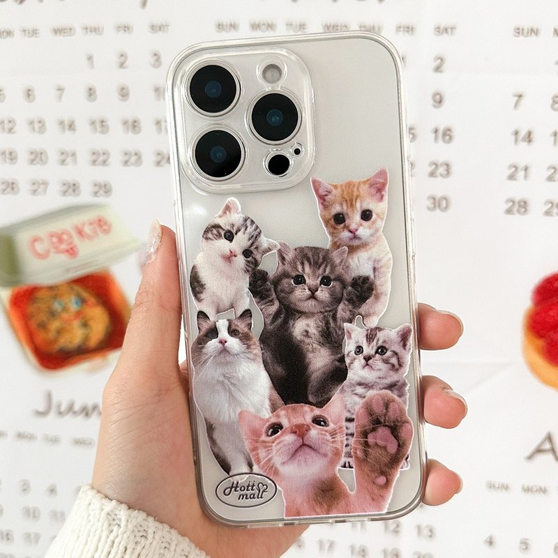 iPhone Galaxy Cat 防摔防刮透明手机壳 - 手机壳/手机套 - 塑料 多色