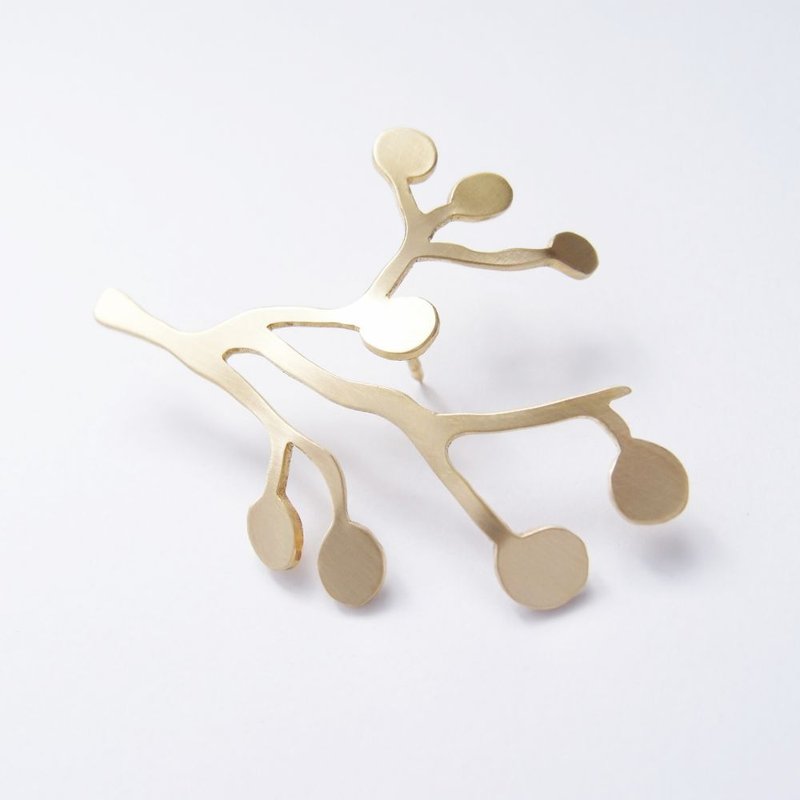 树、果实1 黄铜胸针 - 胸针 - 其他金属 金色