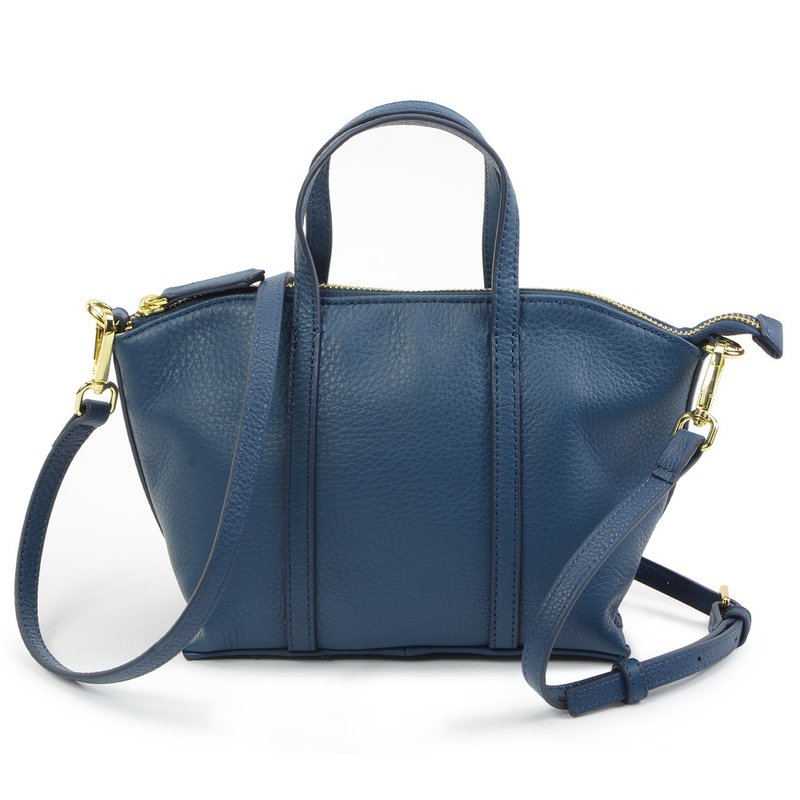 真皮革_时尚托特_普鲁士蓝_可斜背 - 手提包/手提袋 - 真皮 蓝色