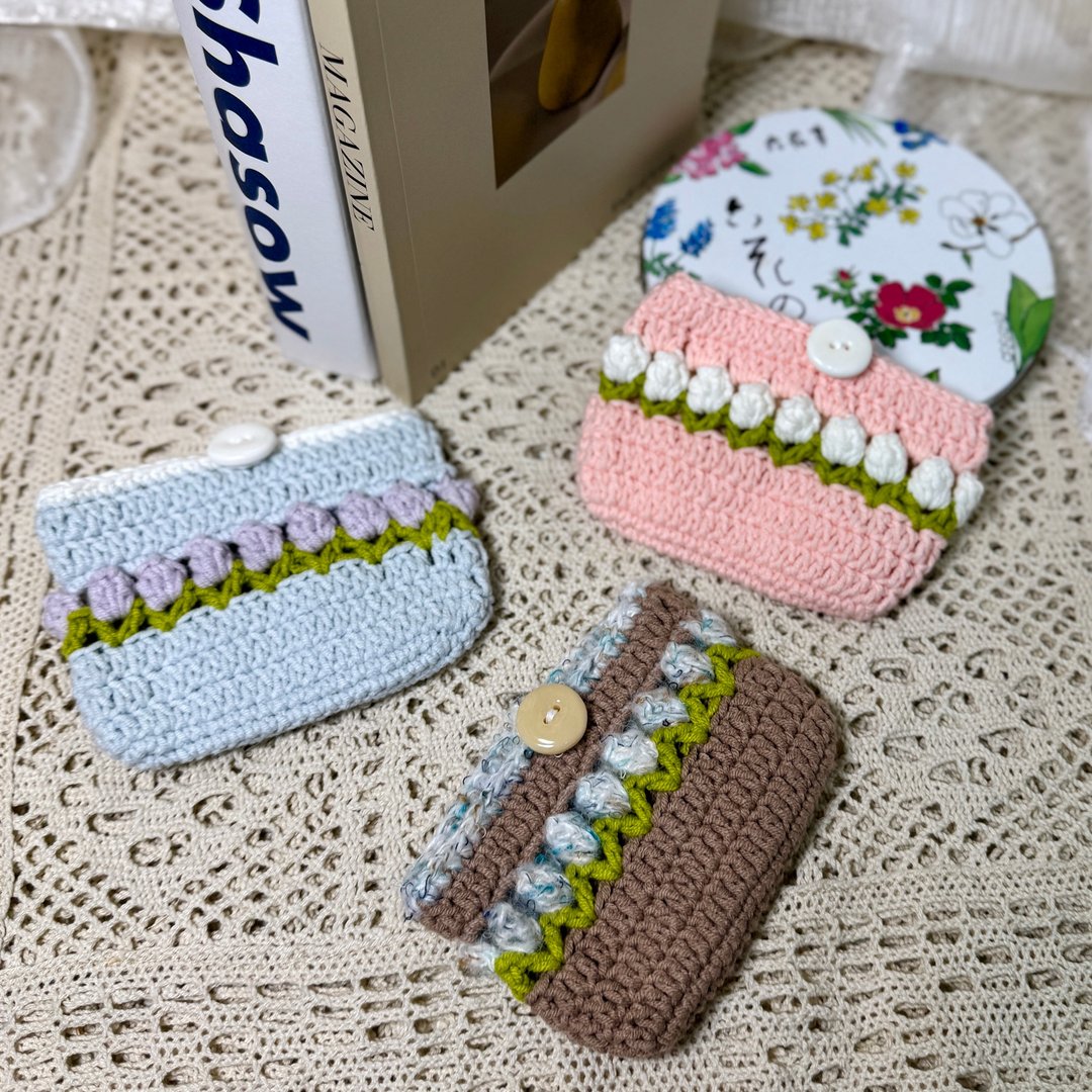 现货 MUMU 朵朵郁金香卡夹 Handmade - 零钱包 - 棉 
