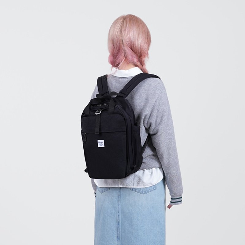 【新品】校园背包 | MINI CADAN 多功能日常背包 M 码  (苔黑色) - 后背包/双肩包 - 尼龙 黑色