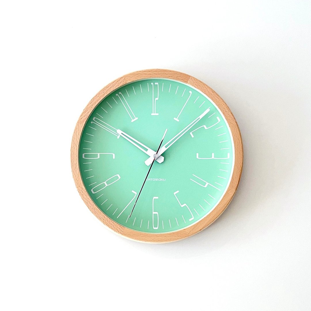 KATOMOKU muku clock 21  淡绿色 (km-141LG) 挂钟 日本制造 - 时钟/闹钟 - 木头 绿色